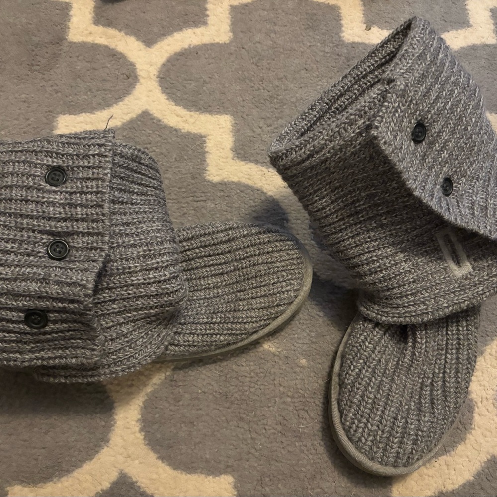 Uggs Gray Knit Button Boots
